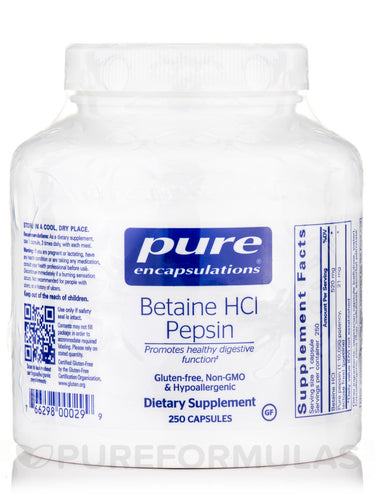 Betaine HCL Pepsin 250ct